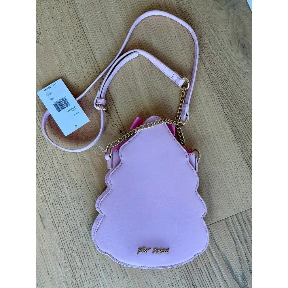 Betsey Johnson XOMERRY Christmas Tree Crossbody Purse Pink Green NWT